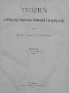 Tydzień Polityczny, Naukowy, Literacki i Artystyczny. 1871 R.2 nr1