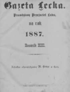 Gazeta Lecka. 1887 nr1