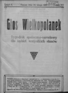 Głos Wielkopolanek: tygodnik społeczno-narodowy dla kobiet wszystkich stan&oacute;w 1921.02.20 R.14 Z.8