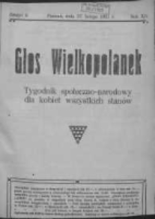 Głos Wielkopolanek: tygodnik społeczno-narodowy dla kobiet wszystkich stan&oacute;w 1921.02.27 R.14 Z.9