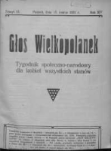 Głos Wielkopolanek: tygodnik społeczno-narodowy dla kobiet wszystkich stan&oacute;w 1921.03.13 R.14 Z.11