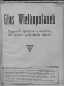 Głos Wielkopolanek: tygodnik społeczno-narodowy dla kobiet wszystkich stan&oacute;w 1921.06.05 R.14 Z.23