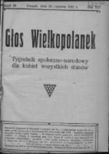 Głos Wielkopolanek: tygodnik społeczno-narodowy dla kobiet wszystkich stan&oacute;w 1921.06.26 R.14 Z.26