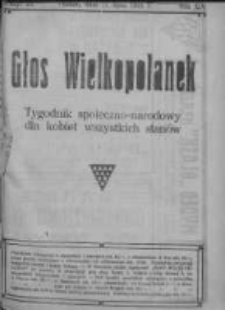 Głos Wielkopolanek: tygodnik społeczno-narodowy dla kobiet wszystkich stanów 1921.07.17 R.14 Z.29