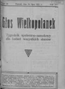 Głos Wielkopolanek: tygodnik społeczno-narodowy dla kobiet wszystkich stanów 1921.07.24 R.14 Z.30