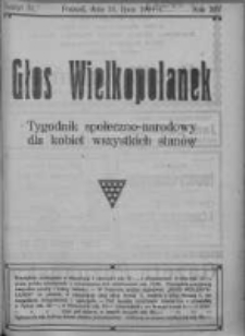 Głos Wielkopolanek: tygodnik społeczno-narodowy dla kobiet wszystkich stanów 1921.07.31 R.14 Z.31