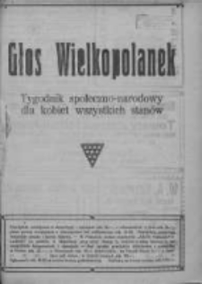 Głos Wielkopolanek: tygodnik społeczno-narodowy dla kobiet wszystkich stanów 1921.08.14 R.14 Z.33
