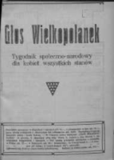 Głos Wielkopolanek: tygodnik społeczno-narodowy dla kobiet wszystkich stan&oacute;w 1921.09.11 R.14 Z.37