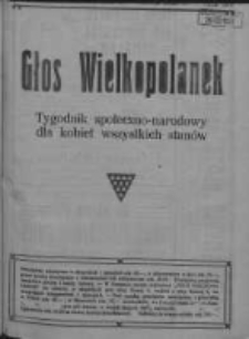 Głos Wielkopolanek: tygodnik społeczno-narodowy dla kobiet wszystkich stanów 1921.09.25 R.14 Z.39