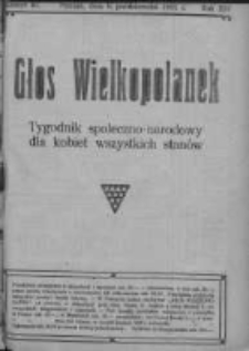 Głos Wielkopolanek: tygodnik społeczno-narodowy dla kobiet wszystkich stan&oacute;w 1921.10.09 R.14 Z.41