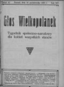 Głos Wielkopolanek: tygodnik społeczno-narodowy dla kobiet wszystkich stan&oacute;w 1921.10.16 R.14 Z.42