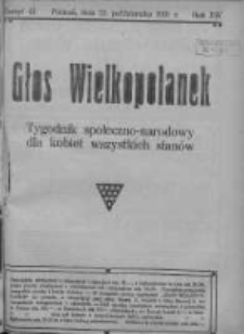 Głos Wielkopolanek: tygodnik społeczno-narodowy dla kobiet wszystkich stan&oacute;w 1921.10.23 R.14 Z.43