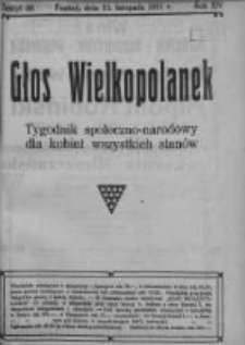 Głos Wielkopolanek: tygodnik społeczno-narodowy dla kobiet wszystkich stan&oacute;w 1921.11.13 R.14 Z.46