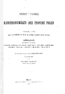 Verzeichnis der Kunstdenkmaler der Provinz Posen. t.3, cz.4