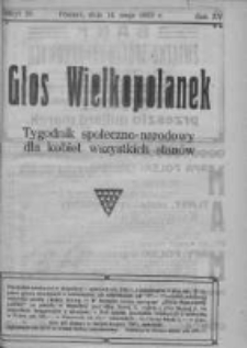 Głos Wielkopolanek: tygodnik społeczno-narodowy dla kobiet wszystkich stanów 1922.05.14 R.15 Z.20