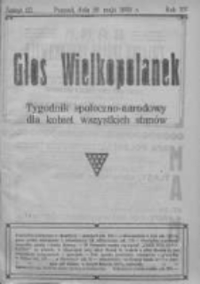 Głos Wielkopolanek: tygodnik społeczno-narodowy dla kobiet wszystkich stan&oacute;w 1922.05.28 R.15 Z.22