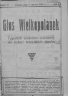 Głos Wielkopolanek: tygodnik społeczno-narodowy dla kobiet wszystkich stan&oacute;w 1922.06.04 R.15 Z.23