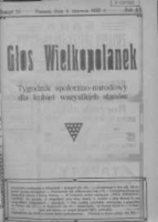 Głos Wielkopolanek: tygodnik społeczno-narodowy dla kobiet wszystkich stanów 1922.06.04 R.15 Z.23
