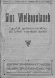 Głos Wielkopolanek: tygodnik społeczno-narodowy dla kobiet wszystkich stanów 1922.06.11 R.15 Z.24