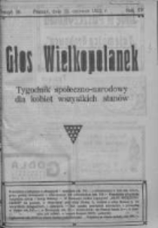 Głos Wielkopolanek: tygodnik społeczno-narodowy dla kobiet wszystkich stan&oacute;w 1922.06.25 R.15 Z.26