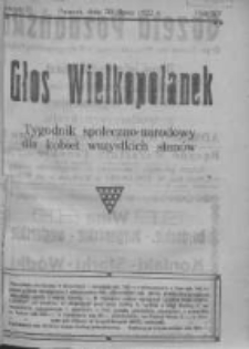 Głos Wielkopolanek: tygodnik społeczno-narodowy dla kobiet wszystkich stanów 1922.07.30 R.15 Z.31
