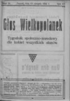 Głos Wielkopolanek: tygodnik społeczno-narodowy dla kobiet wszystkich stan&oacute;w 1922.08.13 R.15 Z.33