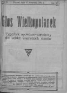 Głos Wielkopolanek: tygodnik społeczno-narodowy dla kobiet wszystkich stan&oacute;w 1922.09.17 R.15 Z.38