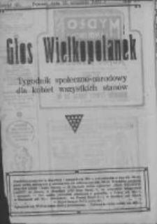 Głos Wielkopolanek: tygodnik społeczno-narodowy dla kobiet wszystkich stan&oacute;w 1922.10.01 R.15 Z.40