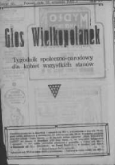 Głos Wielkopolanek: tygodnik społeczno-narodowy dla kobiet wszystkich stanów 1922.10.01 R.15 Z.40