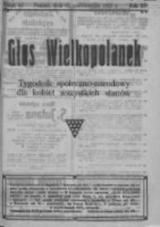 Głos Wielkopolanek: tygodnik społeczno-narodowy dla kobiet wszystkich stan&oacute;w 1922.10.15 R.15 Z.42
