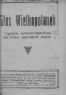 Głos Wielkopolanek: tygodnik społeczno-narodowy dla kobiet wszystkich stan&oacute;w 1922.11.05 R.15 Z.45