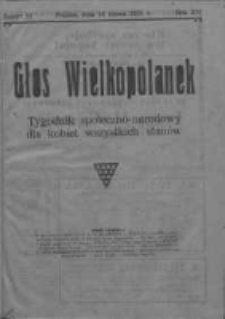 Głos Wielkopolanek: tygodnik społeczno-narodowy dla kobiet wszystkich stanów 1923.03.18 R.16 Z.11