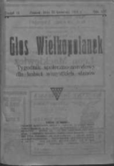Głos Wielkopolanek: tygodnik społeczno-narodowy dla kobiet wszystkich stan&oacute;w 1923.04.22 R.16 Z.16