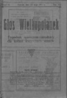 Głos Wielkopolanek: tygodnik społeczno-narodowy dla kobiet wszystkich stanów 1923.05.13 R.16 Z.19
