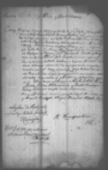 List M. Kamyczenkowej żołnierki po zabitym mężu o fundusz inwalidczy 23.07. 1794 na tym decyzja T. Kościuszki