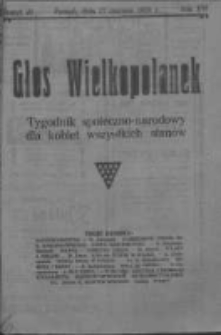 Głos Wielkopolanek: tygodnik społeczno-narodowy dla kobiet wszystkich stan&oacute;w 1923.06.17 R.16 Z.24