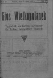 Głos Wielkopolanek: tygodnik społeczno-narodowy dla kobiet wszystkich stanów 1923.07.22 R.16 Z.29