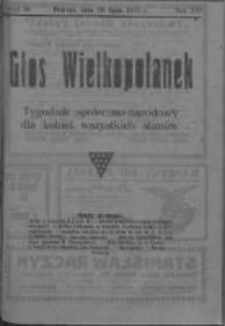 Głos Wielkopolanek: tygodnik społeczno-narodowy dla kobiet wszystkich stanów 1923.07.29 R.16 Z.30