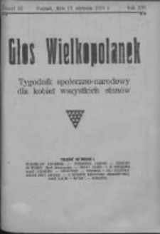 Głos Wielkopolanek: tygodnik społeczno-narodowy dla kobiet wszystkich stan&oacute;w 1923.08.12 R.16 Z.32