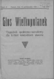 Głos Wielkopolanek: tygodnik społeczno-narodowy dla kobiet wszystkich stan&oacute;w 1923.10.14 R.16 Z.41