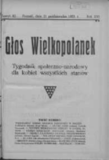 Głos Wielkopolanek: tygodnik społeczno-narodowy dla kobiet wszystkich stan&oacute;w 1923.10.21 R.16 Z.42