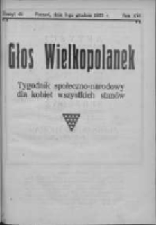 Głos Wielkopolanek: tygodnik społeczno-narodowy dla kobiet wszystkich stan&oacute;w 1923.12.09 R.16 Z.49