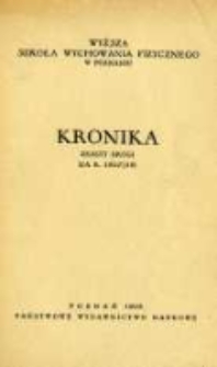 Kronika. Wyższa Szkoła Wychowania Fizycznego w Poznaniu Z.2 1957/58