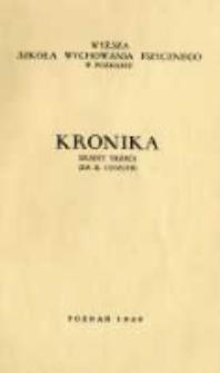Kronika. Wyższa Szkoła Wychowania Fizycznego w Poznaniu Z.3 1958/59