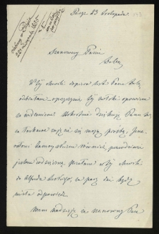 Listy od Duchińskiej Seweryny z domu Pruszakowej