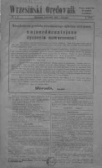 Wrzesiński Orędownik: organ urzędowy na powiat wrzesiński = Wreschener Stadt- und Kreisblatt: amtlicher Anzeiger f&uuml;r den Kreis Wreschen 1920.01.01 R.2 Nr1
