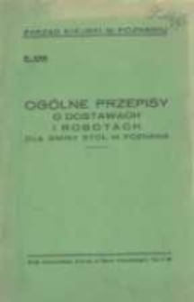 Og&oacute;lne przepisy o dostawach i robotach dla Gminy Stoł. M. Poznania