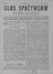 Głos Spożywc&oacute;w. 1920. Nr1