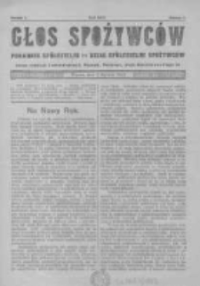 Głos Spożywc&oacute;w. 1923. Nr1