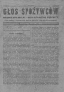 Głos Spożywc&oacute;w. 1923. Nr3